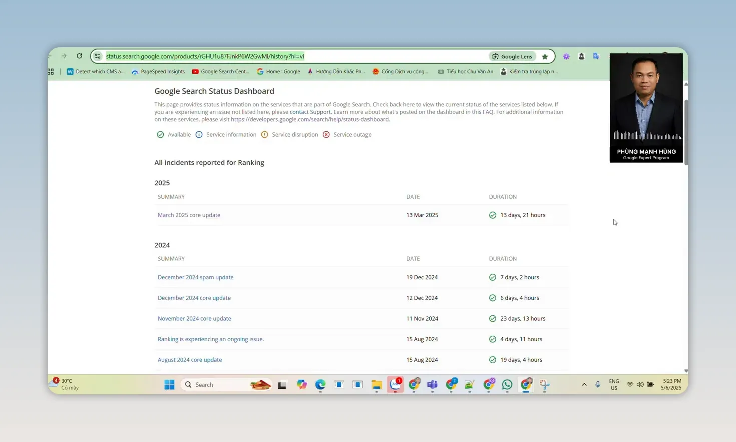 Kiểm tra website bị phạt sau cập nhật thuật toán Google