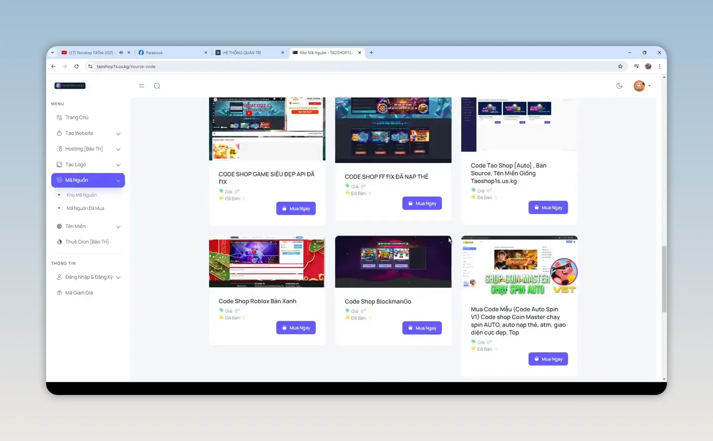 Tạo shop game giá rẻ: chọn giao diện và quản trị shop