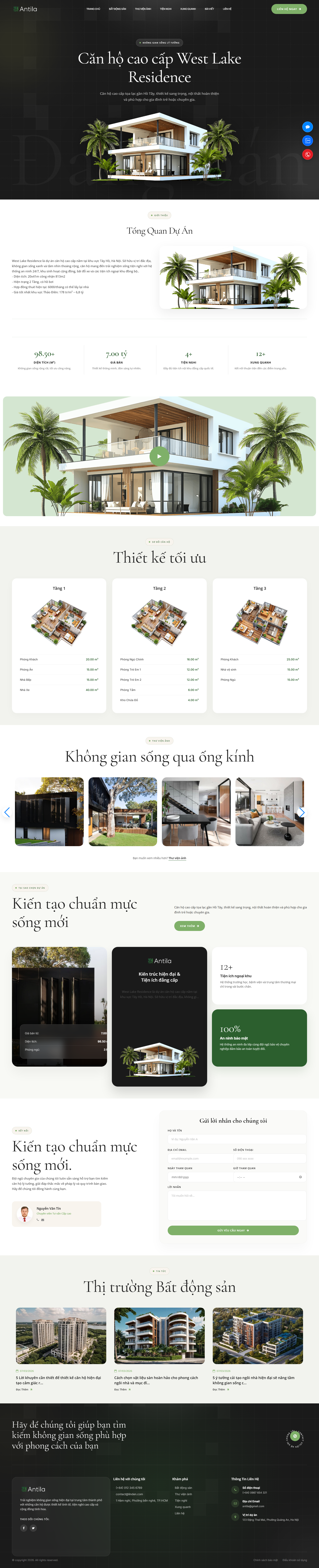 Website landing page giới thiệu căn hộ Antila