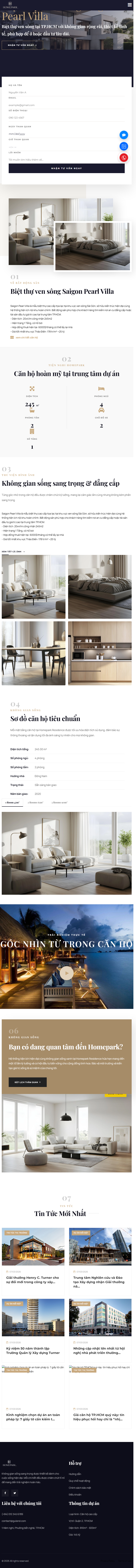 Website giới thiệu khu căn hộ HomePark