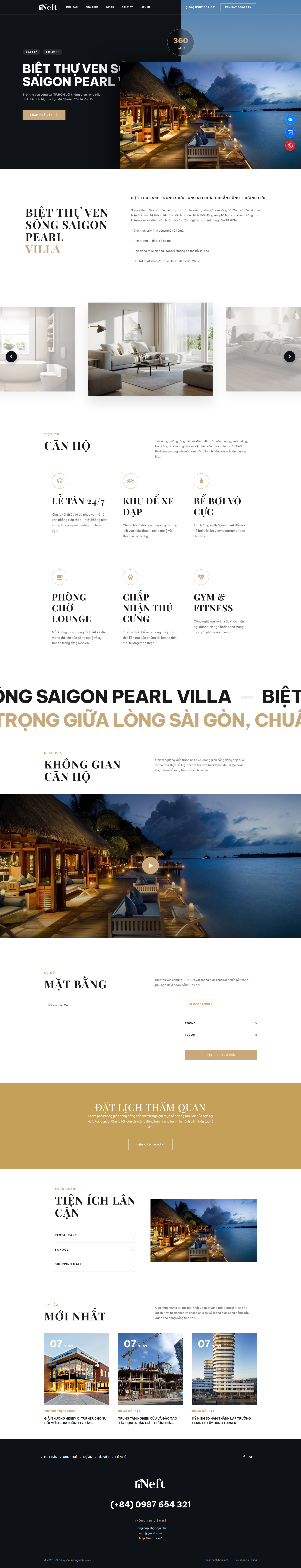 Website landing page giới thiệu căn hộ Neft Residence
