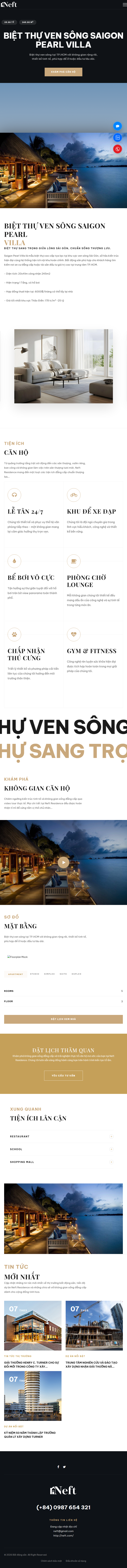 Website landing page giới thiệu căn hộ Neft Residence