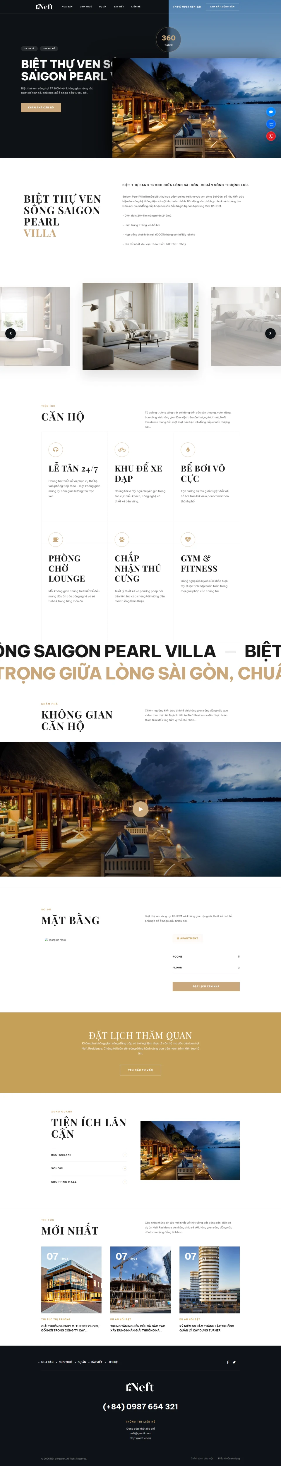 Website landing page giới thiệu căn hộ Neft Residence