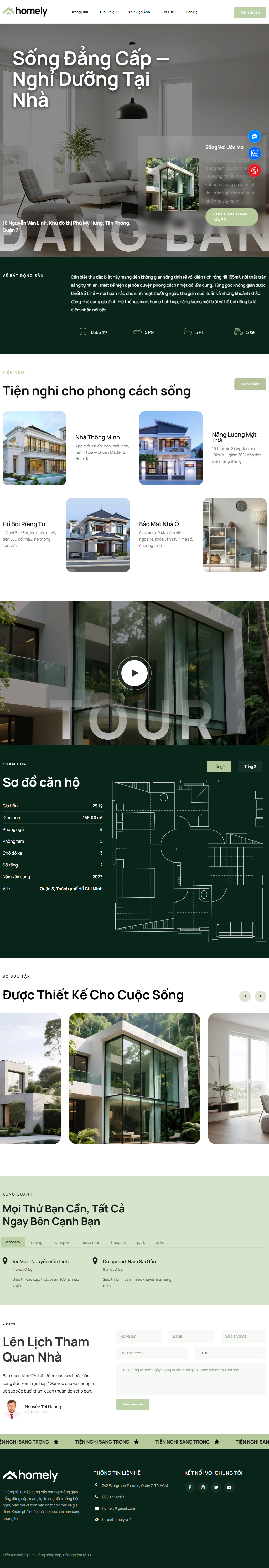 Website Homely - Landing Page BDS Cao Cấp